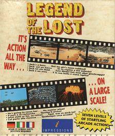 Box back cover for Legend Of The Lost on the Commodore Amiga.